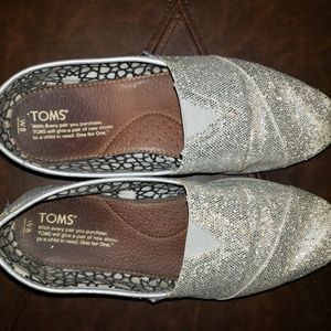 Silver Glitter Toms